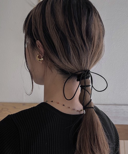 abaskdesign(アバスクデザイン)の「リボン チョーカー コードネックレス(チョーカー・レディース・ブラウン/ブラック・FREE)」の18枚目の写真