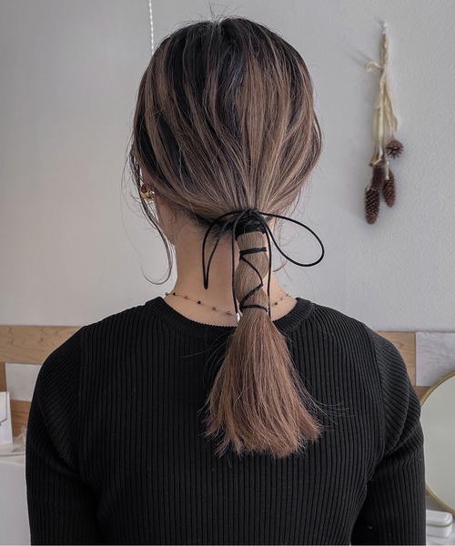 abaskdesign(アバスクデザイン)の「リボン チョーカー コードネックレス(チョーカー・レディース・ブラウン/ブラック・FREE)」の19枚目の写真