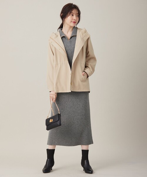 セール】【撥水・UVカット・洗える】フーデットハーフ コート（その他