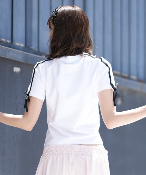 PUMA（プーマ）の「PUMA/プーマ T7 MODERN SLIM SHORT T Tシャツ 633345（Tシャツ/カットソー・レディース・ホワイト/ピンク/ブラック・M/L）」の6枚目の写真