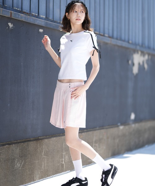 PUMA（プーマ）の「PUMA/プーマ T7 MODERN SLIM SHORT T Tシャツ 633345（Tシャツ/カットソー・レディース・ホワイト/ピンク/ブラック・M/L）」の7枚目の写真