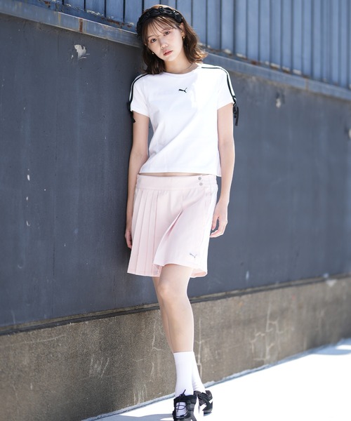PUMA（プーマ）の「PUMA/プーマ T7 MODERN SLIM SHORT T Tシャツ 633345（Tシャツ/カットソー・レディース・ホワイト/ピンク/ブラック・M/L）」の8枚目の写真