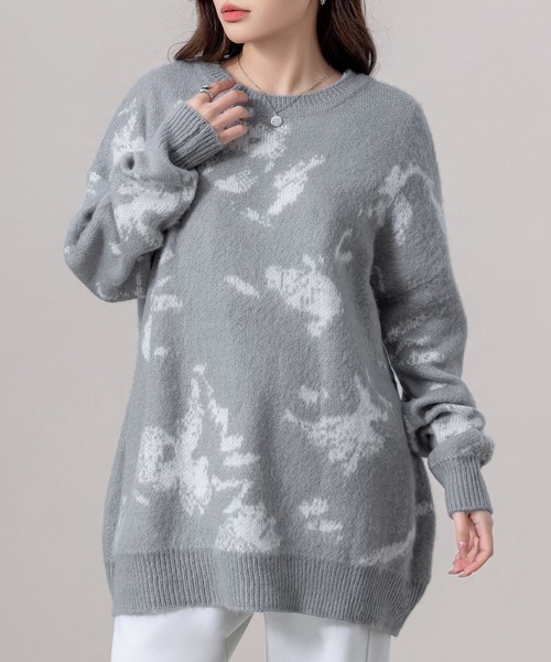 【セール】レディース 長袖ニュアンス柄ジャガードニットセーター（ニット/セーター）｜DAY CLOSET（デイ クローゼット）