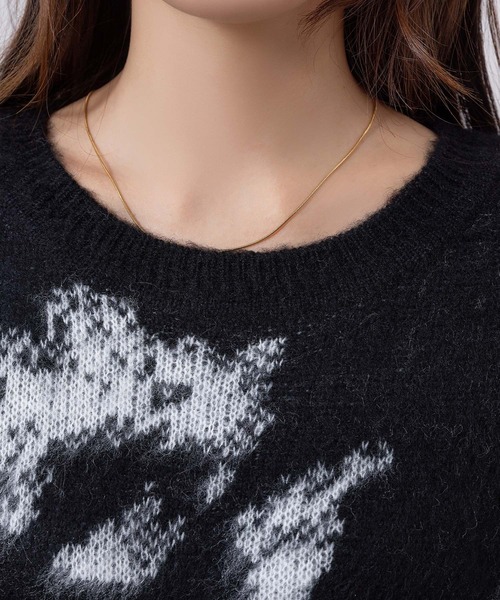 DAY CLOSET(デイ クローゼット)の「レディース 長袖ニュアンス柄ジャガードニットセーター(ニット/セーター・レディース・ブラウン/グレー/ブラック・FREE)」の7枚目の写真