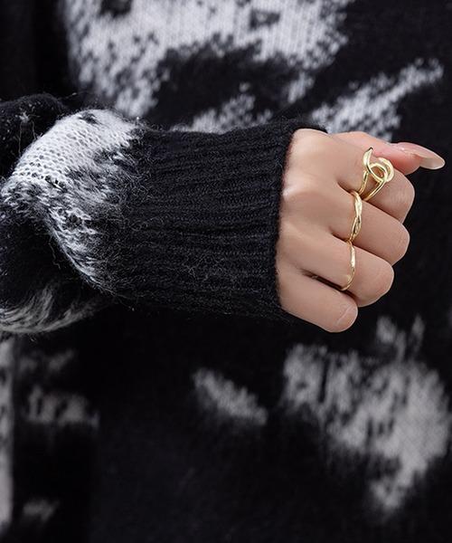 DAY CLOSET(デイ クローゼット)の「レディース 長袖ニュアンス柄ジャガードニットセーター(ニット/セーター・レディース・ブラウン/グレー/ブラック・FREE)」の6枚目の写真