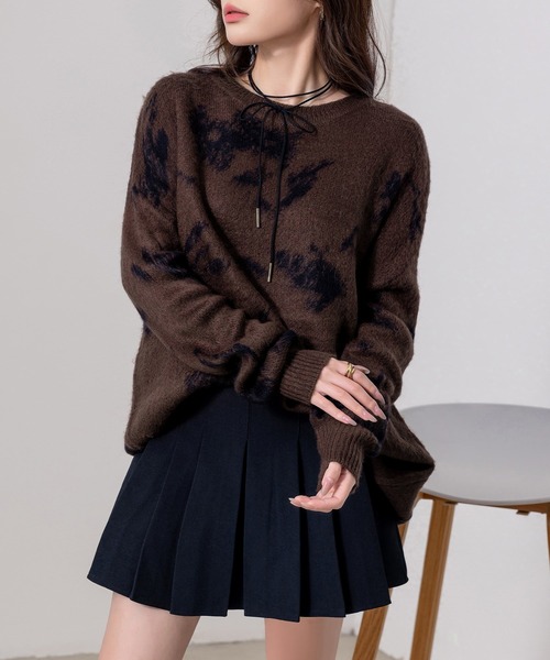 DAY CLOSET(デイ クローゼット)の「レディース 長袖ニュアンス柄ジャガードニットセーター(ニット/セーター・レディース・ブラウン/グレー/ブラック・FREE)」の11枚目の写真