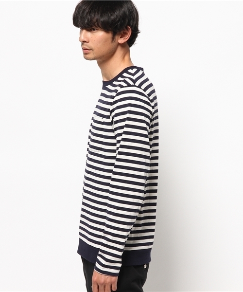 SEVENDAYS=SUNDAY（セブンデイズサンデイ）の「１６／＿ボーダー　長袖ＴＥＥ（Tシャツ/カットソー・メンズ・ネイビー/キャメル/カーキ・SMALL/LARGE/MEDIUM）」の4枚目の写真