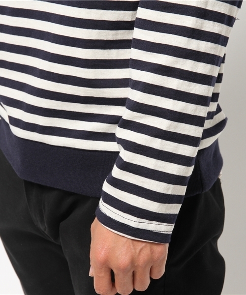 SEVENDAYS=SUNDAY（セブンデイズサンデイ）の「１６／＿ボーダー　長袖ＴＥＥ（Tシャツ/カットソー・メンズ・ネイビー/キャメル/カーキ・SMALL/LARGE/MEDIUM）」の7枚目の写真