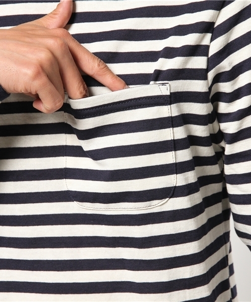 SEVENDAYS=SUNDAY（セブンデイズサンデイ）の「１６／＿ボーダー　長袖ＴＥＥ（Tシャツ/カットソー・メンズ・ネイビー/キャメル/カーキ・SMALL/LARGE/MEDIUM）」の8枚目の写真
