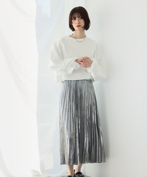 yae シャイニースカート 38 ネイビー yae シャイニースカート ネイビー 38 yae シャイニースカート　38 ネイビー