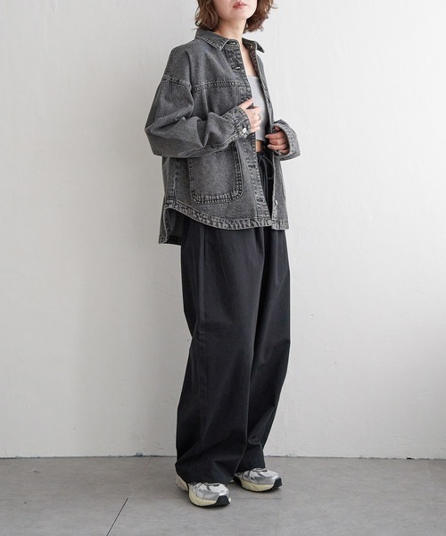 notch.（ノッチ）の「【sweet web掲載】ボリュームタックワイドパンツ（チノパンツ・レディース・キャメル/ブラック/アイボリー・M/TM）」の18枚目の写真