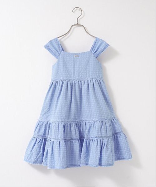 Lycee mine（リセマイン）の「ティアードワンピース（ワンピース・キッズ・サックスブルー/オフホワイト/ブラック・150cm/130cm/110cm/120cm/140cm/100cm）」の5枚目の写真