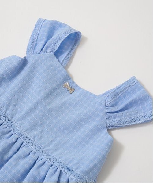 Lycee mine（リセマイン）の「ティアードワンピース（ワンピース・キッズ・サックスブルー/オフホワイト/ブラック・150cm/130cm/110cm/120cm/140cm/100cm）」の7枚目の写真