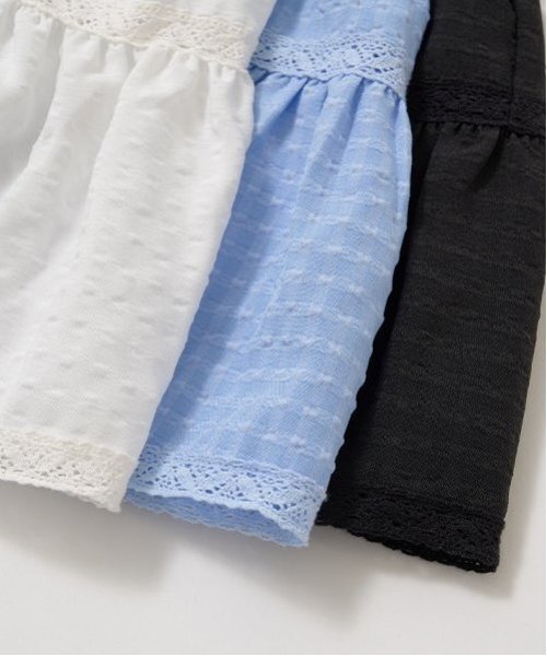 Lycee mine（リセマイン）の「ティアードワンピース（ワンピース・キッズ・サックスブルー/オフホワイト/ブラック・150cm/130cm/110cm/120cm/140cm/100cm）」の10枚目の写真