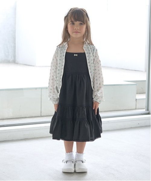 Lycee mine（リセマイン）の「ティアードワンピース（ワンピース・キッズ・サックスブルー/オフホワイト/ブラック・150cm/130cm/110cm/120cm/140cm/100cm）」の19枚目の写真