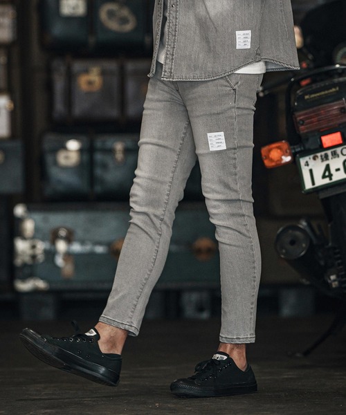 wjk reluxe(ダブルジェーケーリラックス)の「mp13266-tight knit denim tapered easy pants デニムイージーパンツ(デニムパンツ・メンズ・ライトインディゴブルー/ライトブラック/インディゴブルー・S/M/L)」の16枚目の写真