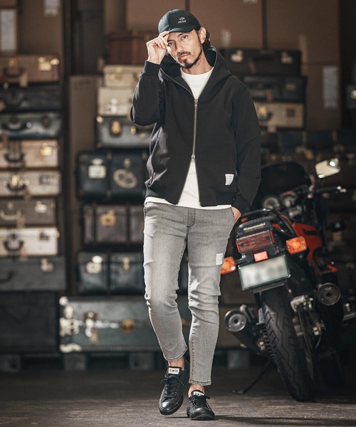 wjk reluxe(ダブルジェーケーリラックス)の「mp13266-tight knit denim tapered easy pants デニムイージーパンツ(デニムパンツ・メンズ・ライトインディゴブルー/ライトブラック/インディゴブルー・S/M/L)」の22枚目の写真