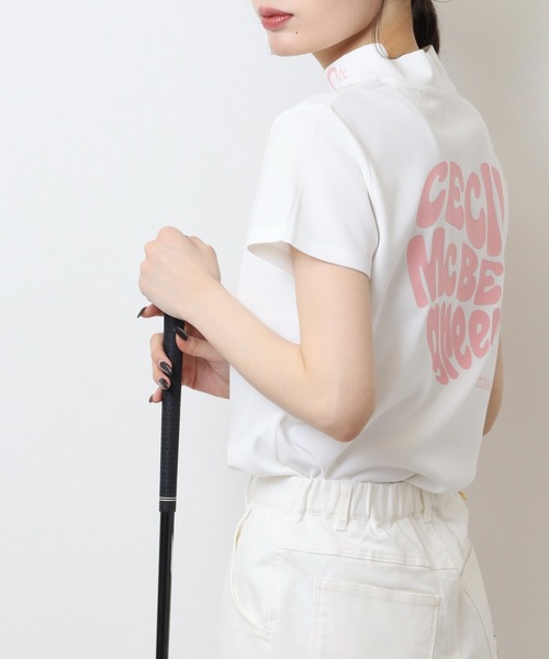 CECIL McBEE(セシルマクビー)の「ハートモチーフ半袖モックネックシャツ(Tシャツ/カットソー・レディース・ブラック・3(L)/2(M))」の4枚目の写真