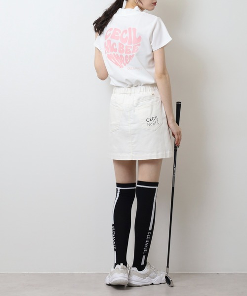 CECIL McBEE(セシルマクビー)の「ハートモチーフ半袖モックネックシャツ(Tシャツ/カットソー・レディース・ブラック・3(L)/2(M))」の7枚目の写真