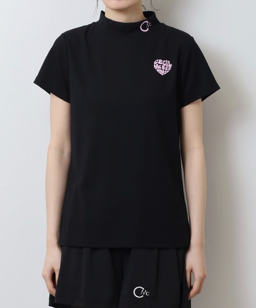 CECIL McBEE(セシルマクビー)の「ハートモチーフ半袖モックネックシャツ(Tシャツ/カットソー・レディース・ブラック・3(L)/2(M))」の14枚目の写真