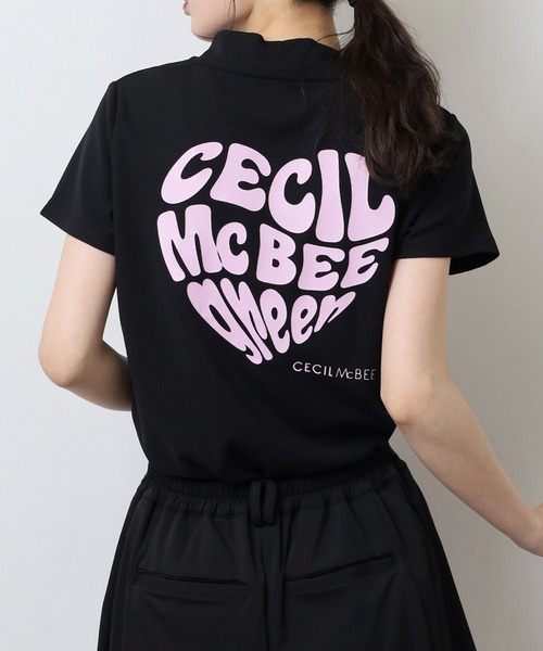 CECIL McBEE(セシルマクビー)の「ハートモチーフ半袖モックネックシャツ(Tシャツ/カットソー・レディース・ブラック・3(L)/2(M))」の11枚目の写真