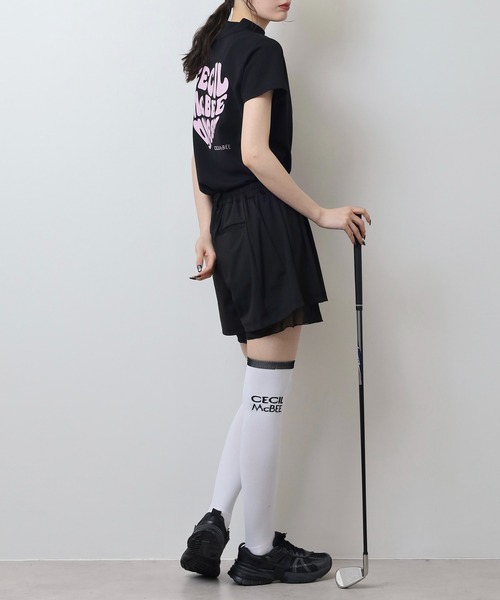 CECIL McBEE(セシルマクビー)の「ハートモチーフ半袖モックネックシャツ(Tシャツ/カットソー・レディース・ブラック・3(L)/2(M))」の12枚目の写真