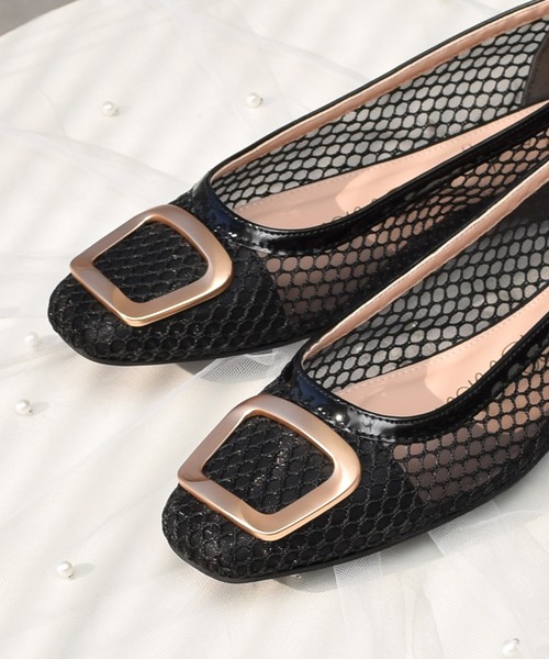 Bridget Birkin（ブリジットバーキン）の「【Bridget Birkin】チュールバックルパンプス(551520)（パンプス・レディース・ホワイト系その他/ブラック系その他・23/23.5/24.5/24/22.5）」の5枚目の写真