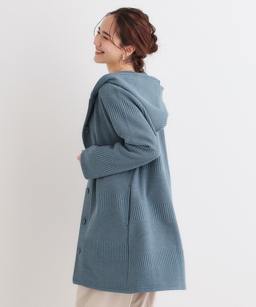 SHOO・LA・RUE（シューラルー）の「【S-LL】体型をカバーしながらスマートに魅せる ラインジャカードコーディガン（カーディガン/ボレロ・レディース・スミクロ/ブルー系その他/ライトグレー/ナチュラル・01/02/03/04）」の18枚目の写真