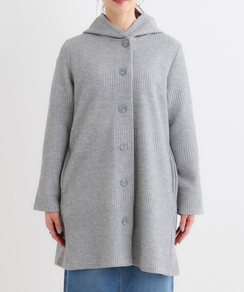 SHOO・LA・RUE（シューラルー）の「【S-LL】体型をカバーしながらスマートに魅せる ラインジャカードコーディガン（カーディガン/ボレロ・レディース・スミクロ/ブルー系その他/ライトグレー/ナチュラル・01/02/03/04）」の21枚目の写真