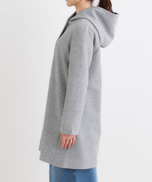 SHOO・LA・RUE（シューラルー）の「【S-LL】体型をカバーしながらスマートに魅せる ラインジャカードコーディガン（カーディガン/ボレロ・レディース・スミクロ/ブルー系その他/ライトグレー/ナチュラル・01/02/03/04）」の22枚目の写真