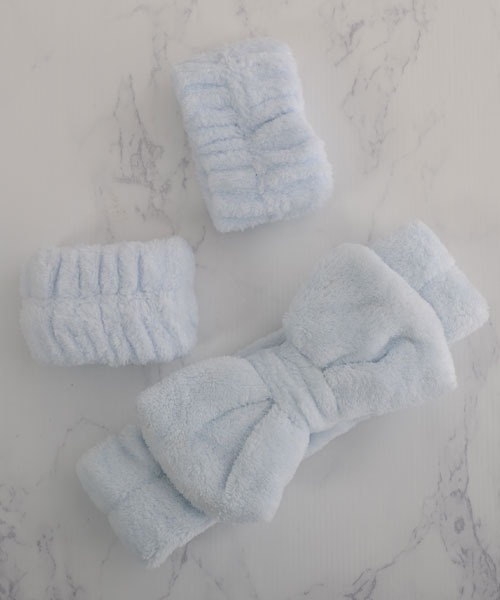 float】もこもこ ふわふわ リボン ヘアバンド【2点セット/10色展開