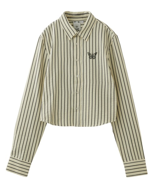 X-girl（エックスガール）の「BUTTERFLY STRIPE L/S SHIRT