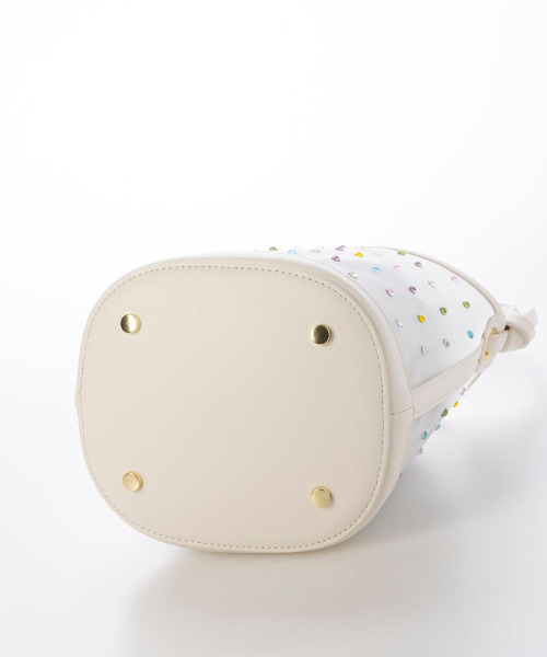 kakatoo(カカトゥ)の「カカトゥ kakatoo / チュール×ビジュー風2wayバケツバッグ(ショルダーバッグ・レディース・ブラック/アイボリー/ベージュ・FREE)」の5枚目の写真