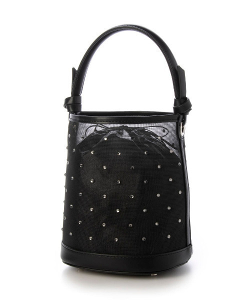 kakatoo(カカトゥ)の「カカトゥ kakatoo / チュール×ビジュー風2wayバケツバッグ(ショルダーバッグ・レディース・ブラック/アイボリー/ベージュ・FREE)」の11枚目の写真