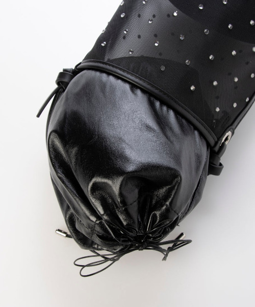 kakatoo(カカトゥ)の「カカトゥ kakatoo / チュール×ビジュー風2wayバケツバッグ(ショルダーバッグ・レディース・ブラック/アイボリー/ベージュ・FREE)」の15枚目の写真