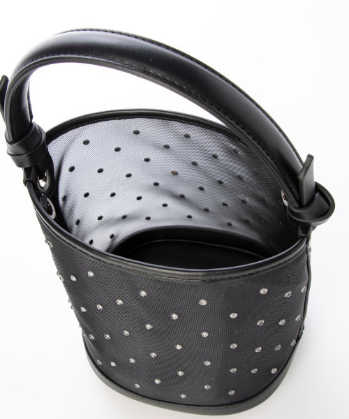 kakatoo(カカトゥ)の「カカトゥ kakatoo / チュール×ビジュー風2wayバケツバッグ(ショルダーバッグ・レディース・ブラック/アイボリー/ベージュ・FREE)」の14枚目の写真