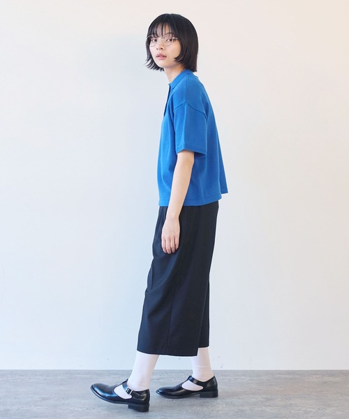 bulle de savon(ビュルデサボン)の「コットン/ニット レース ポロプルオーバー(ニット/セーター・レディース・カーキ/ブルー/ホワイト・FREE)」の16枚目の写真