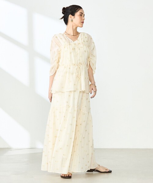 NOLLEY’S（ノーリーズ）の「《セットアップ対応》KIRYUラメカットジャガードスカート（スカート・レディース・キナリ・38）」の4枚目の写真