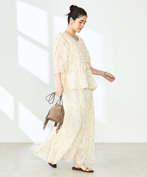 NOLLEY’S（ノーリーズ）の「《セットアップ対応》KIRYUラメカットジャガードスカート（スカート・レディース・キナリ・38）」の6枚目の写真