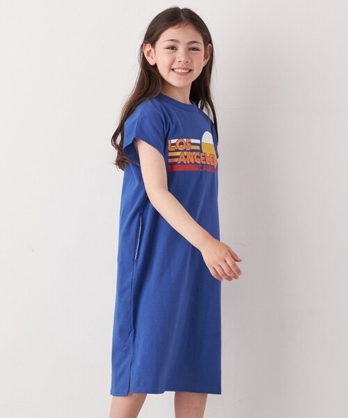 Champion(チャンピオン)の「Champion: ロゴ プリント ワンピース <KIDS>(ワンピース・キッズ・ナチュラル/ブルー・110/130/150)」の18枚目の写真