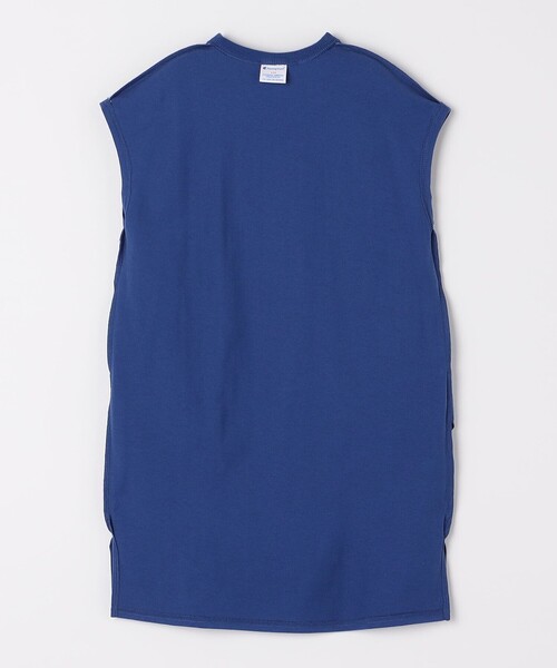 Champion(チャンピオン)の「Champion: ロゴ プリント ワンピース <KIDS>(ワンピース・キッズ・ナチュラル/ブルー・110/130/150)」の7枚目の写真