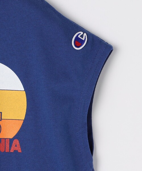 Champion(チャンピオン)の「Champion: ロゴ プリント ワンピース <KIDS>(ワンピース・キッズ・ナチュラル/ブルー・110/130/150)」の10枚目の写真