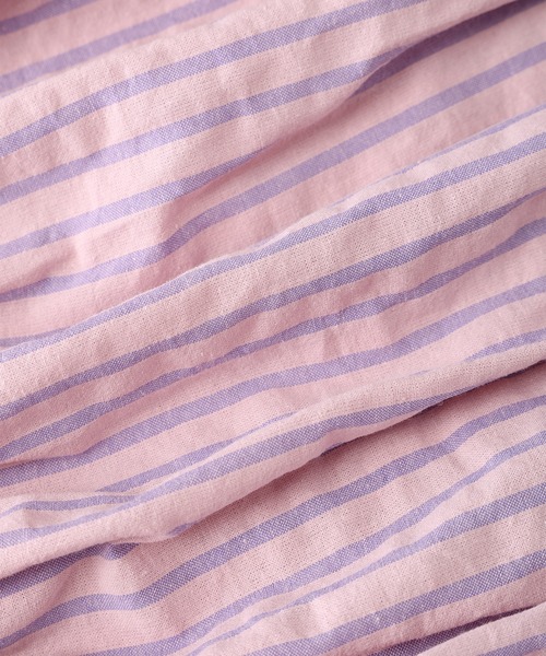 Piet（ピエット）の「ティアードブラウス ストライプ セットアップ（セットアップ・キッズ・ピンク/オレンジ・100/110/120/130）」の9枚目の写真