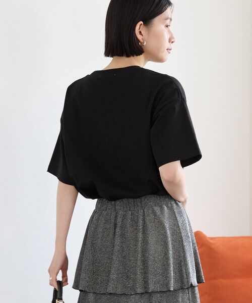 AMERICAN HOLIC(アメリカンホリック)の「箔プリントTシャツ(Tシャツ/カットソー・レディース・ブラック/オフホワイト/ホワイト系その他・M/L)」の8枚目の写真