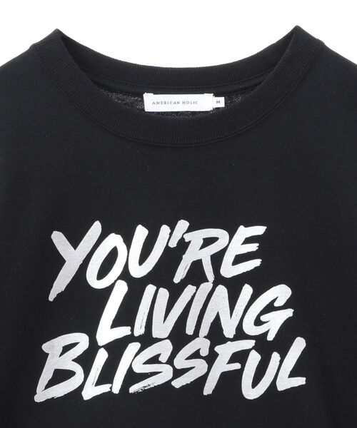 AMERICAN HOLIC(アメリカンホリック)の「箔プリントTシャツ(Tシャツ/カットソー・レディース・ブラック/オフホワイト/ホワイト系その他・M/L)」の16枚目の写真