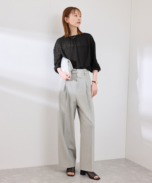 ROPE' PICNIC（ロペピクニック）の「袖コンシャスドットシアーブラウス（シャツ/ブラウス・レディース・オフホワイト/ブラック・38）」の3枚目の写真