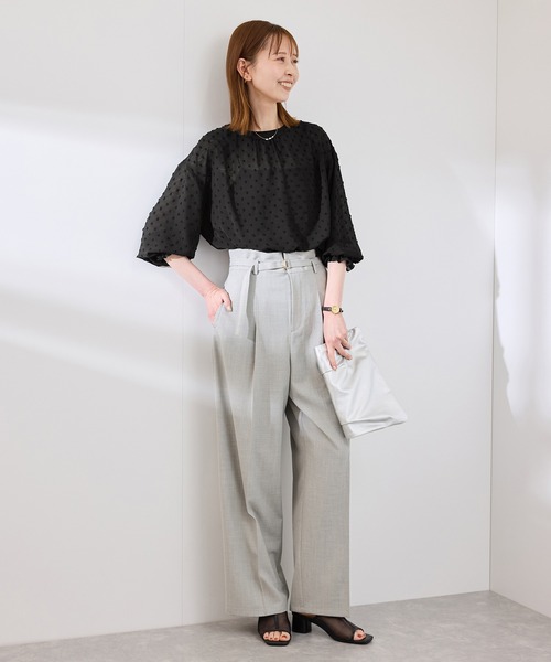 ROPE' PICNIC（ロペピクニック）の「袖コンシャスドットシアーブラウス（シャツ/ブラウス・レディース・オフホワイト/ブラック・38）」の4枚目の写真