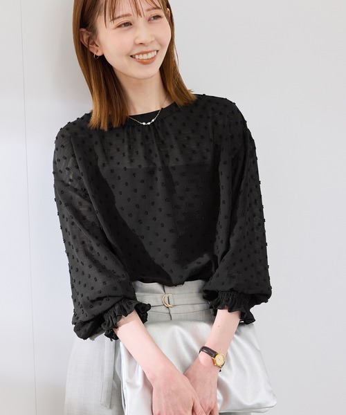 セール】袖コンシャスドットシアーブラウス（シャツ/ブラウス）｜ROPE