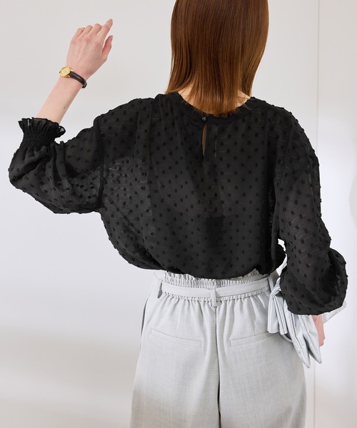 セール】袖コンシャスドットシアーブラウス（シャツ/ブラウス）｜ROPE