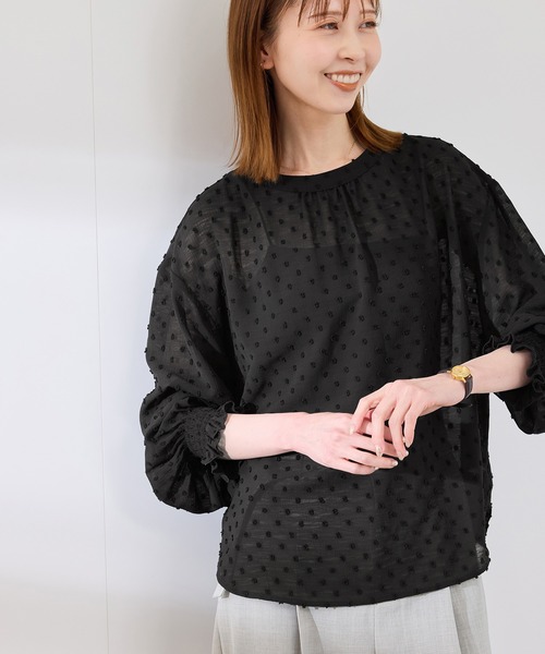 ROPE' PICNIC（ロペピクニック）の「袖コンシャスドットシアーブラウス（シャツ/ブラウス・レディース・オフホワイト/ブラック・38）」の8枚目の写真